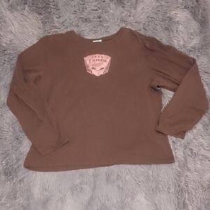 Women's Brown Long Sleeve Sweater Tee